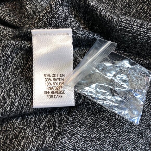 Croft & Barrow Mens Size XL Black/White Flecked V Neck Lightweight Sweater - Picture 8 of 9